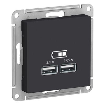 USB AtlasDesign 5В 1порт х 2.1А 2порта х 1.05А карбон SchE ATN001033