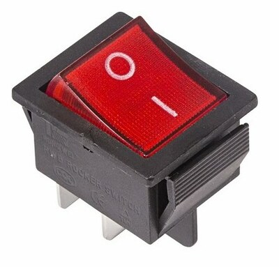 36-2330 ∙ Выключатель клавишный 250V 16А (4с) ON-OFF красный с подсветкой REXANT ∙ кратно 10 шт