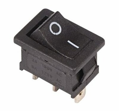 36-2140 ∙ Выключатель клавишный 250V 6А (3с) (ON)-ON черный Б/Фикс Mini REXANT ∙ кратно 10 шт