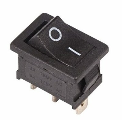 36-2130 ∙ Выключатель клавишный 250V 6А (3с) ON-ON черный Mini REXANT ∙ кратно 10 шт