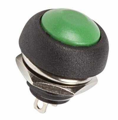 36-3053 ∙ Выключатель-кнопка 250V 1А (2с) OFF-(ON) Б/Фикс зеленая Micro REXANT ∙ кратно 50 шт