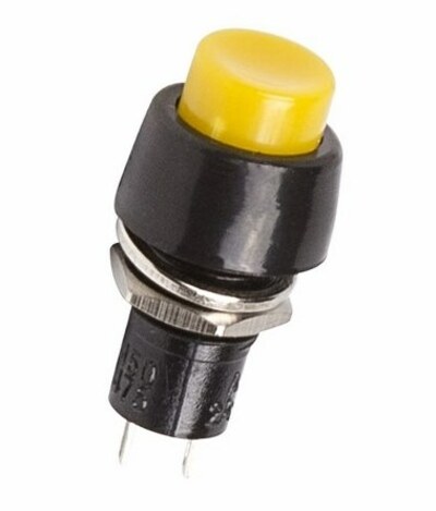 36-3072 ∙ Выключатель-кнопка 250V 1А (2с) ON-OFF желтая REXANT ∙ кратно 10 шт