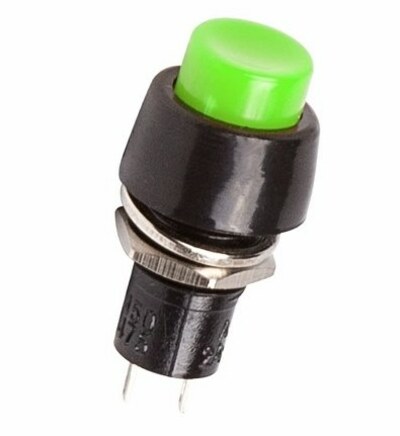 36-3073 ∙ Выключатель-кнопка 250V 1А (2с) ON-OFF зеленая Micro REXANT ∙ кратно 10 шт
