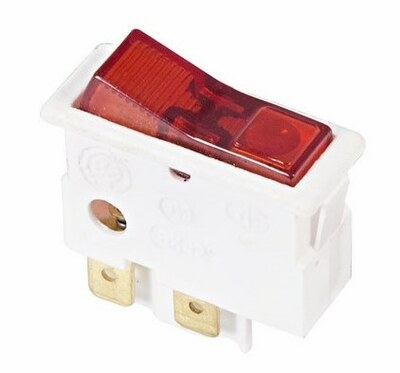Выключатель клавишный 250V 16А (4с) ON-OFF красный  с подсветкой  REXANT (36-2252) кратно 10 шт