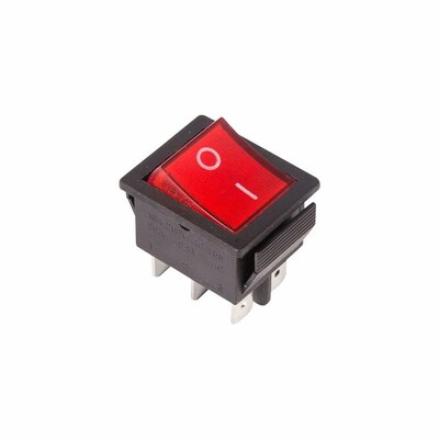 06-0305-B ∙ Выключатель клавишный 250V 15А (6с) ON-ON красный с подсветкой (RWB-506, SC-767) REXANT (в упак. 1шт.) ∙ кратно 1