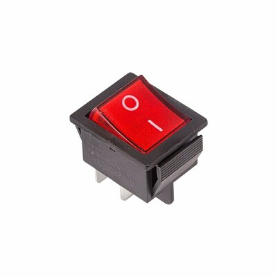 06-0303-B ∙ Выключатель клавишный 250V 16А (4с) ON-OFF красный с подсветкой (RWB-502, SC-767, IRS-201-1) REXANT (в упак. 1шт.