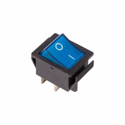 06-0306-B ∙ Выключатель клавишный 250V 16А (4с) ON-OFF синий с подсветкой (RWB-502, SC-767, IRS-201-1) REXANT (в упак. 1шт.)