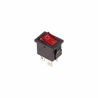 06-0300-A ∙ Выключатель клавишный 250V 6А (4с) ON-OFF красный с подсветкой Mini (RWB-207, SC-768) REXANT (в упак. 1шт.) ∙ кра